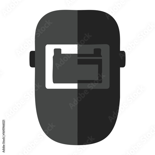 Dark gray welding mask with white window and black accents helmet protection