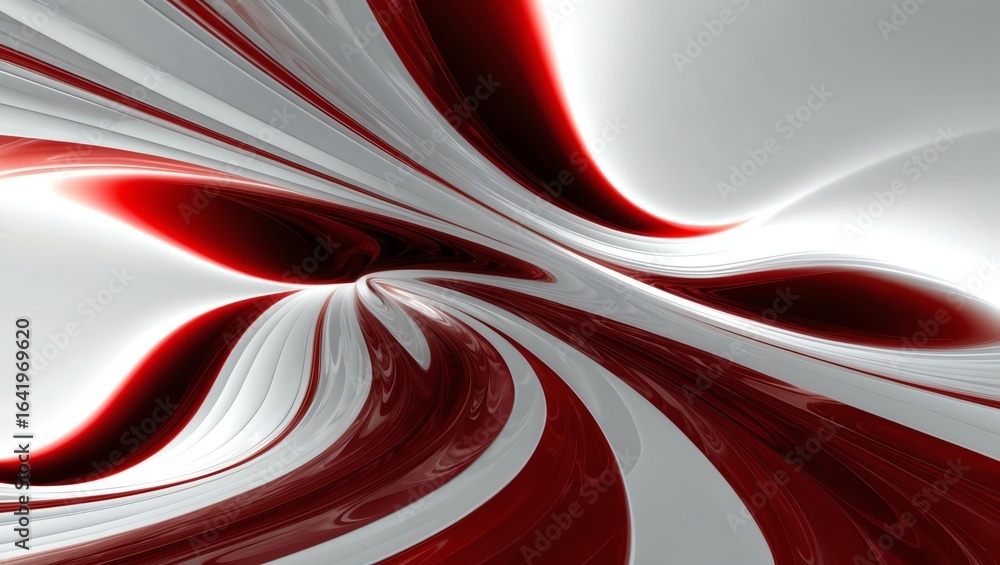 Obraz premium Abstract glassy combination of white and red gradient wave background