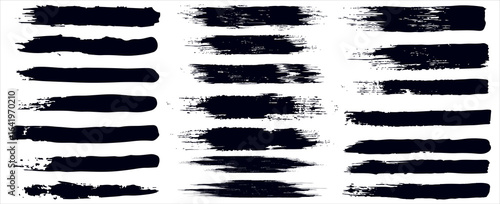 Beautiful Brushes vector collection. Grunge Elements - Brush strokes, ink paint brushes, grunge lines. Rectangle text box for social media and network. vector