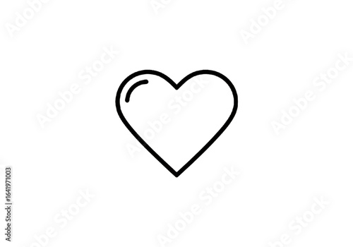 Simple Line Art Heart Icon Minimalist Love Symbol Graphic