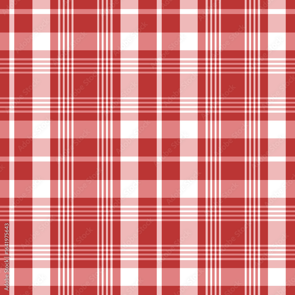 Obraz premium Red and White Sporty Plaid Seamless Repeat