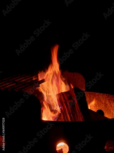 fire in the fireplace