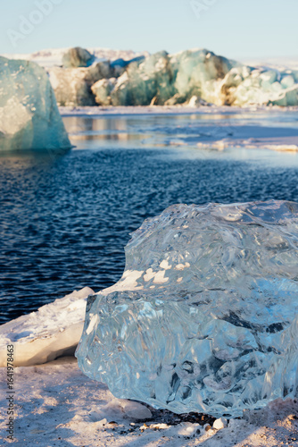 Wallpaper Mural Clear Ice Chunk on Frozen Shoreline Torontodigital.ca