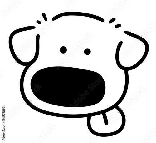 Labrador retriever face with tongue out