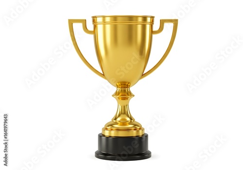 Wallpaper Mural Prestigious golden trophy cup with ornate handles isolated on white background.
Championship award perfect for victory, excellence, achievement and competition concepts Torontodigital.ca