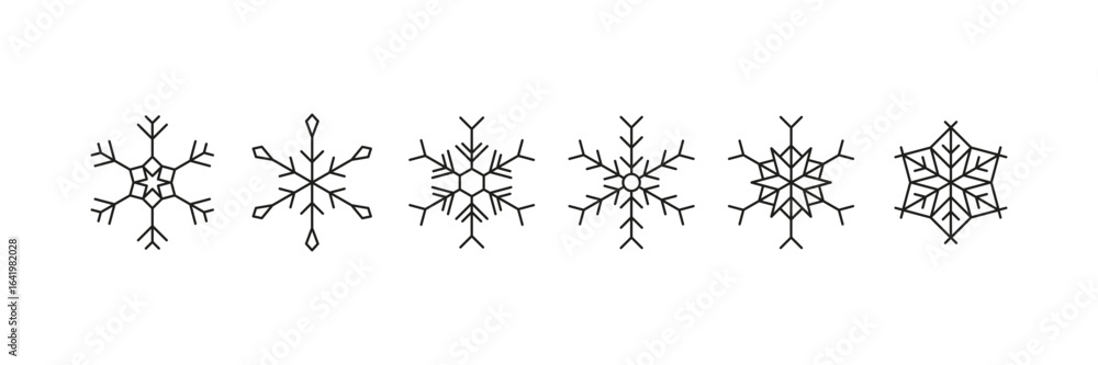 Obraz premium Black snowflake set.