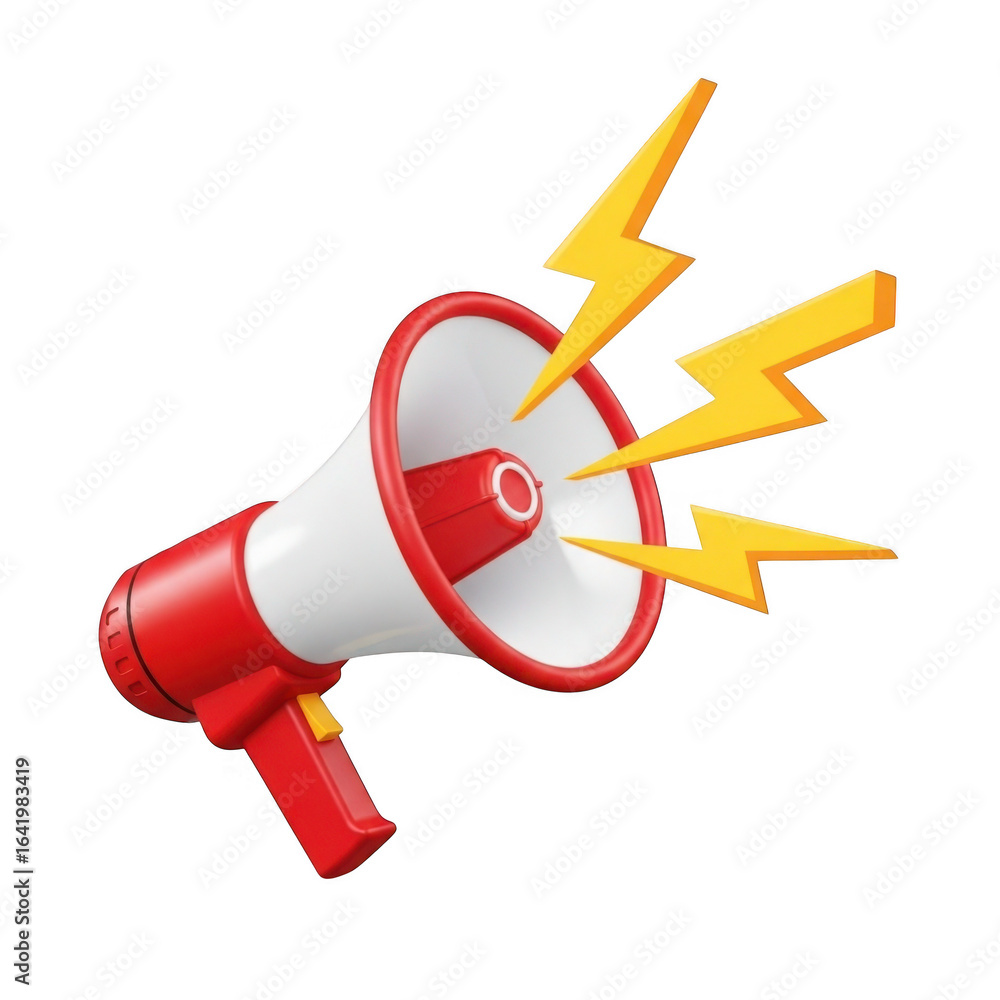 Naklejka premium Loudspeaker announcement isolated on transparent background