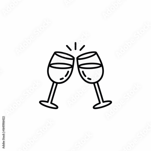 Two wine glasses clinking together in a toast