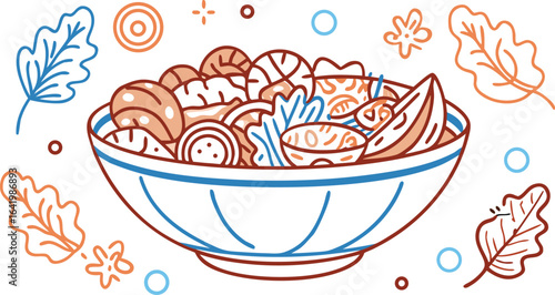 Bowl of Food with Decorative Elements meal dish