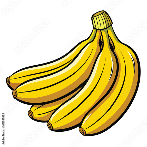 A healthy bunch of ripe yellow bananas on a white background, perfect for a fresh tropical fruit snackA healthy bunch of ripe yellow bananas on a white background, perfect for a fresh tropical fruit s