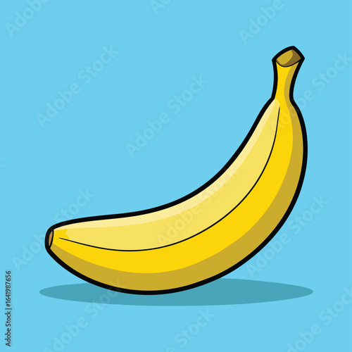 Ripe tropical banana fruit with peel, isolated on a white background, is a fresh and healthy food illustration