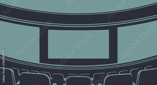 Vector illustration of a cinema interior with empty seats  
