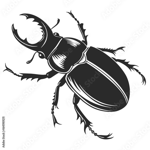 silhouette of a black beetle isolated