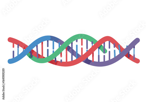 Colorful DNA Double Helix Illustration with Genetic Information