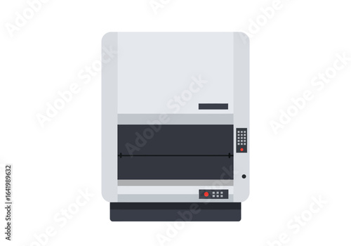 Modern Laboratory Fume Hood with Control Panel and Dark Interior