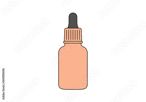 Peach-colored Bottle with Dropper for Essential Oils or Serums