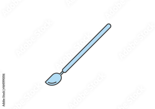 Light Blue Spatula Tool with Long Handle and Rounded Blade