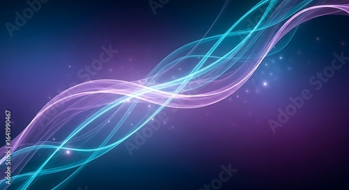 Abstract energy waves in blue and purple, design element background.