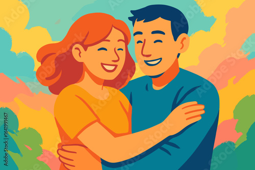 Two friends warmly embrace, displaying affection and solidarity through nonverbal cues, revealing profound bonds and emotional depth in instances of solace and compassion
