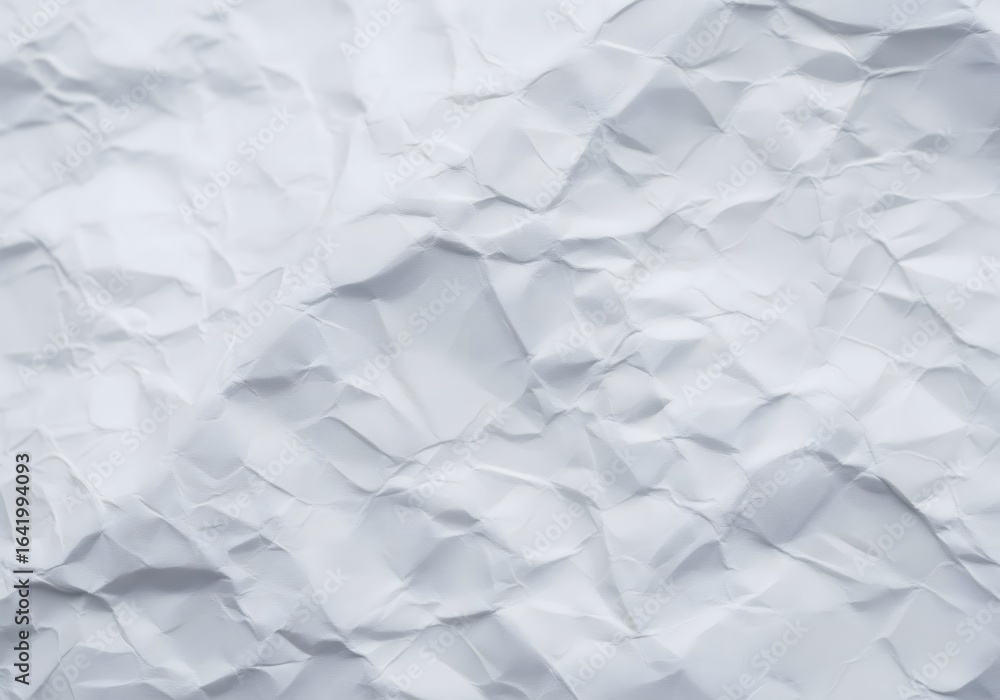 Obraz premium Crumpled white paper texture background showing creases and folds ideal for design projects