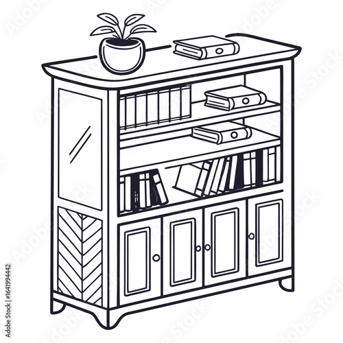 vector illustration of a bookshelf