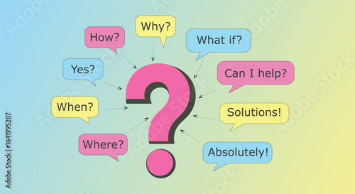 creative question and answer conceptual illustration