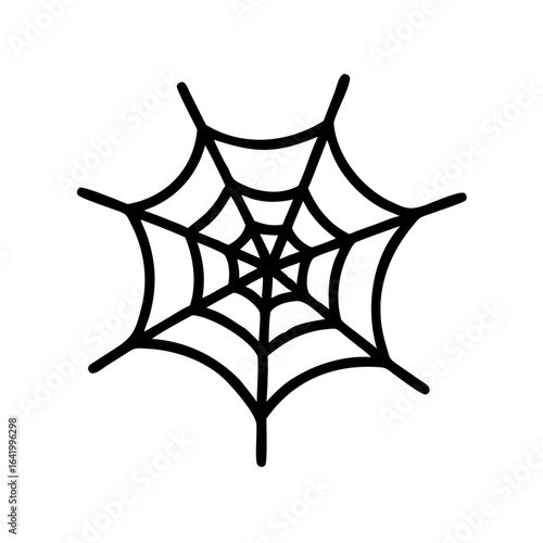 Spider web icon in simple line design 