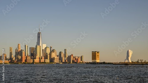 Day to Night Sunset Timelapse of Lower Manhattan and Jersey City, NJ
