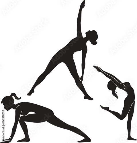 yoga exercise silhouette collection