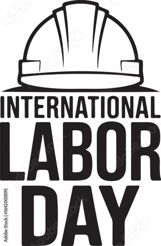 International Labor Day Vector with Hard Hat Graphic