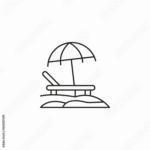 beach chair umbrella icon sign vector