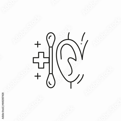 cotton swab for ear icon sign vector