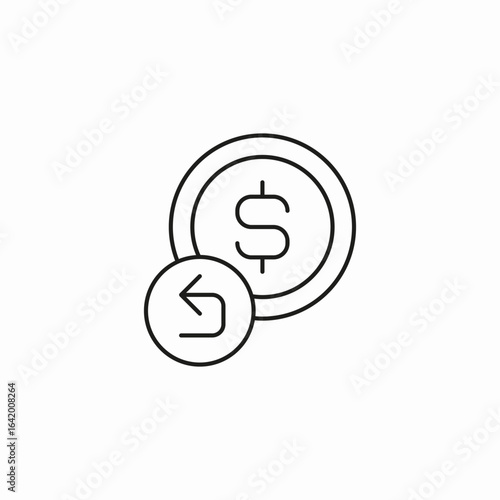 money cashback return icon sign vector