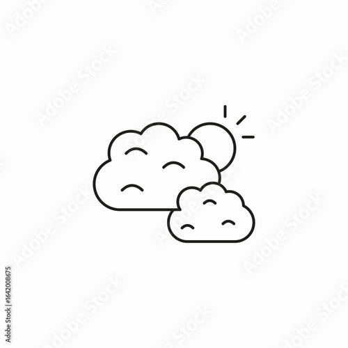 sun behind clouds icon sign vector