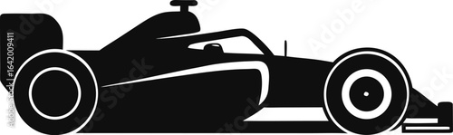 Dynamic formula 1 car silhouette in motion