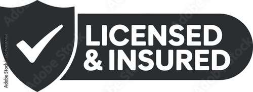 Licensed and Insured Badge Vector Illustration for Business Trust and Professional Service with Transparent Background