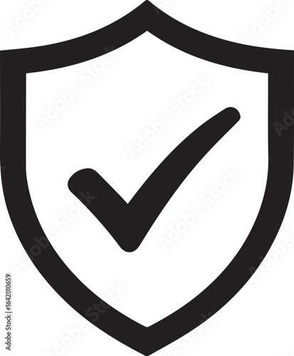 Secure shield with checkmark for website security or antivirus protection, representing trust, safety, and verified status in a modern design