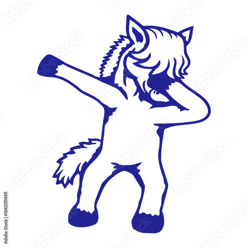 Horse Dabbing Dab Dance Pose Long Bob Cut Hair Party Music Dance Gesture
