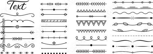 A comprehensive collection of hand drawn dividers separators and text accents perfect for graphic design web design and typography projects