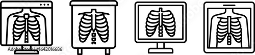 X-ray image medical outline vector