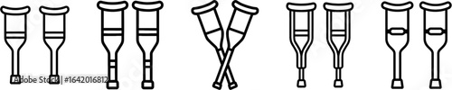 Crutches medical outline vector