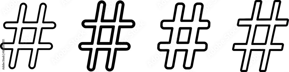 Fototapeta premium Sharp musical symbol outline vector