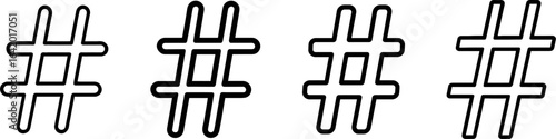 Sharp musical symbol outline vector