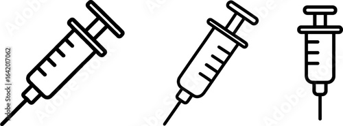Syringe medical outline vector