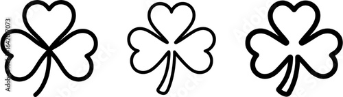 Shamrock three-leaf clover outline vector
