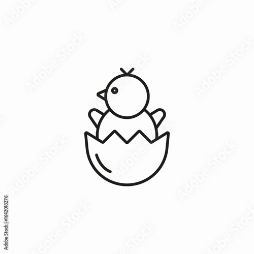 chick hatching egg icon sign vector