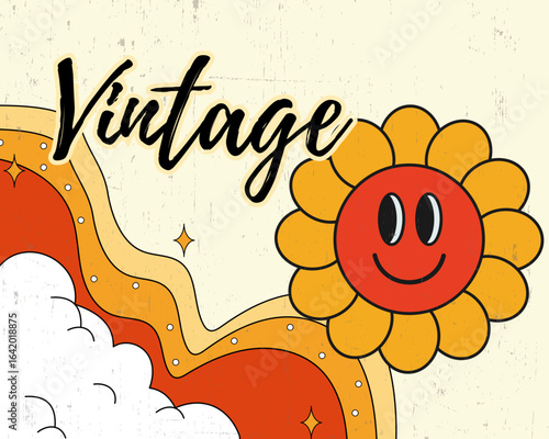 Retro party cinema background banner pin up style
