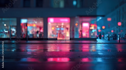 Wallpaper Mural Neon Cityscape Reflections: Wet Street at Night with Vibrant Light Displays and Urban Ambiance Torontodigital.ca