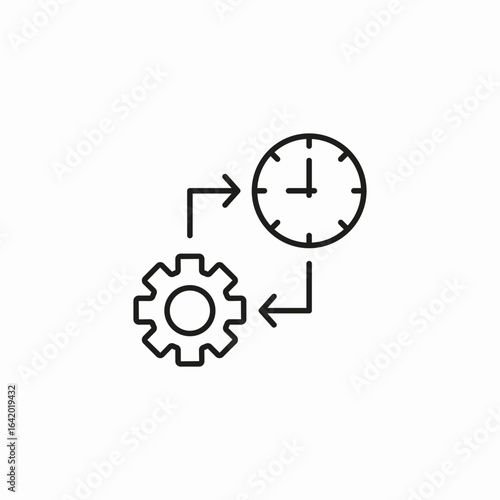time management gear icon sign vector