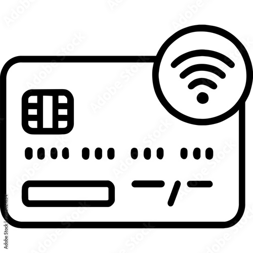 Virtual credit card outline vector